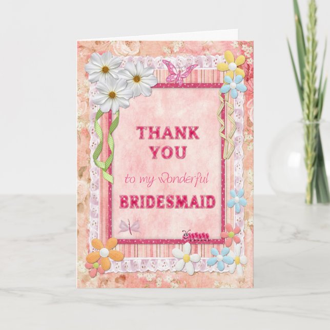 Danke Bridesmaid, Blume Kundenkarte (Vorderseite)
