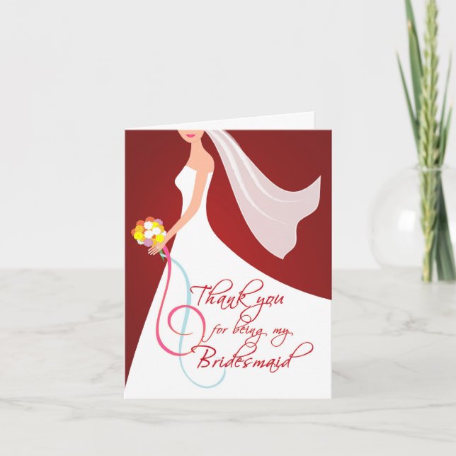 Danke Bridesmaid - Burgundy Red (Vorderseite)
