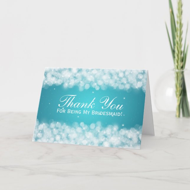Danke Bridesmaid Party Sparkle Turquoise (Vorderseite)