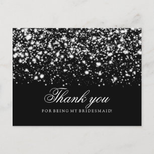 Danke Bridesmaid Silver Midnight Glam Postkarte