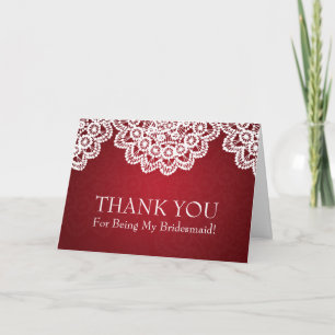 Danke Bridesmaid Vintag Lace Red