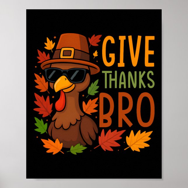 Danke Bruder Süßer Truthahn Dankbar Thanksgiving  Poster (Vorne)