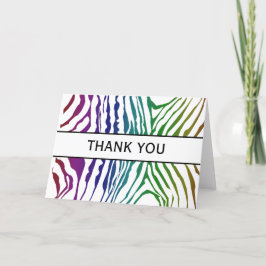 Danke! Bunte wildes Tierzebra-Muster Dankeskarte