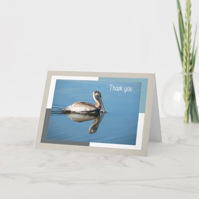 Danke Card, Pelican mit Reflektion (Vorderseite)