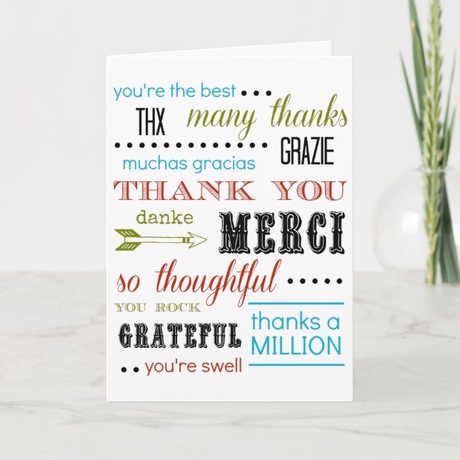 Danke Card - vielen Dank Karte (Vorderseite)