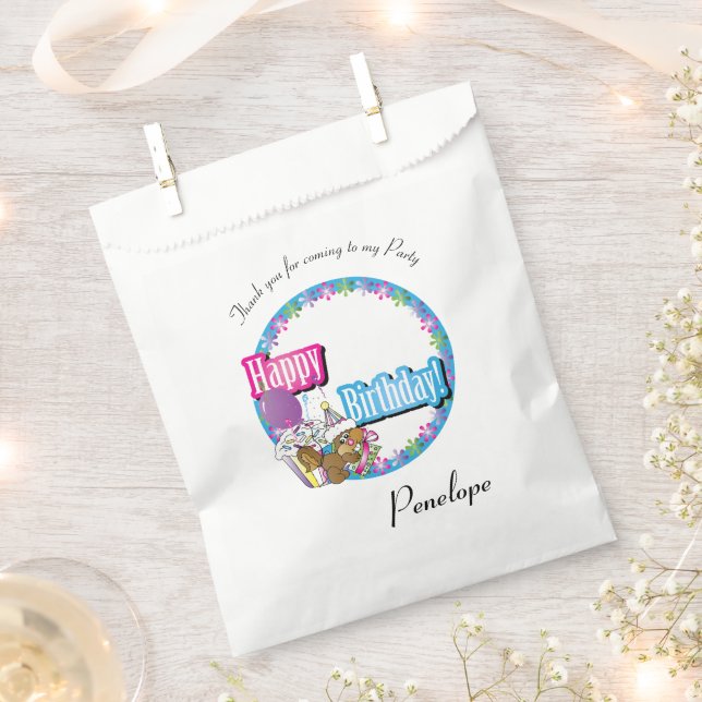 Danke Cartoon Birthday Eichhörnchen Geschenktütchen (Ausgeschnitten)