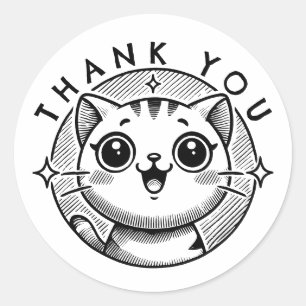 Danke, Cat Runder Aufkleber