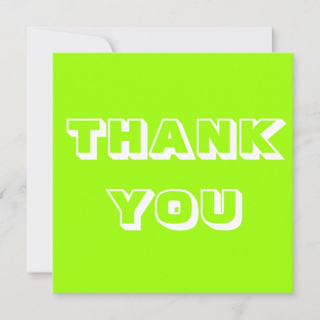 Danke, Chartreuse grün weiß (Vorderseite)