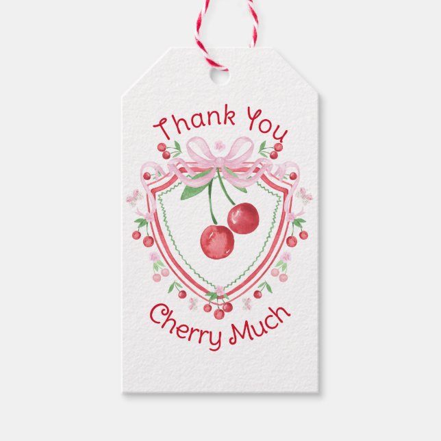 Danke Cherry Much Coquette Cherry Geschenkanhänger (Vorderseite)
