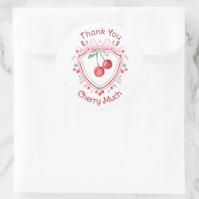 Danke Cherry Much Coquette Cherry Runder Aufkleber (Tasche)