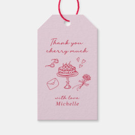 Danke, Cherry viel rosa Geschenkanhänger