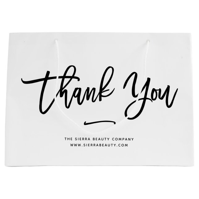 Danke | Chic Custom Retail Shopping Bag Große Geschenktüte (Vorderseite)