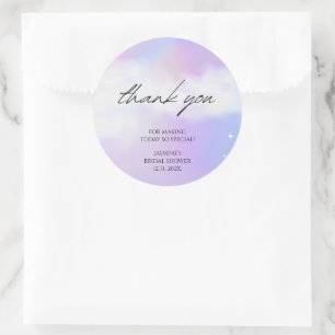 Danke Cloud 9 Pastel Gradient Junggesellinnenabsch Runder Aufkleber