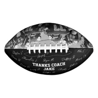 Danke Coach Alle Spieler Namen b&w Foto unterzeich Football