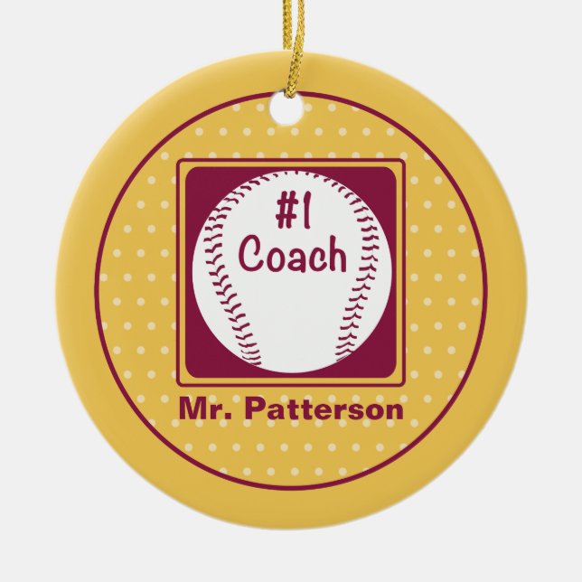 Danke Coach, Danke Nummer 1 Keramik Ornament (Vorne)