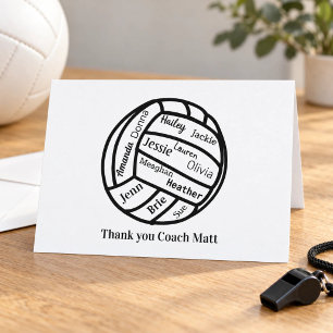 Danke, Coach Individuelle Name Volleyball Card Dankeskarte