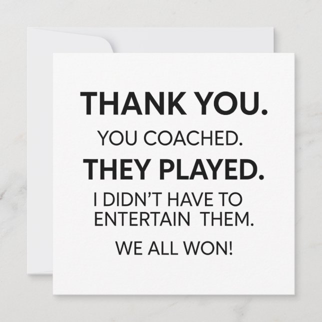 Danke Coach Karte (Vorderseite)