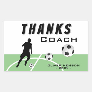 Danke Coach Soccer Player Vielen Dank Rechteckiger Aufkleber