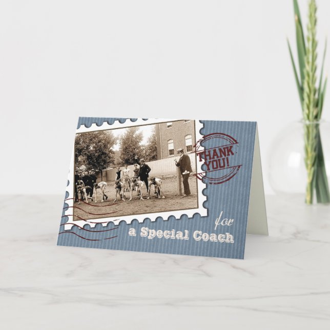 Danke, Coach. Vintage Sportkarte Dankeskarte (Vorderseite)