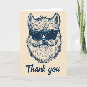 Danke Cool Monster Beard Feiertagskarte