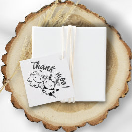 Danke, Cow Themed Wedding Geschenkanhänger