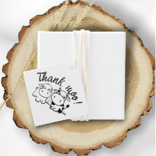 Danke, Cow Themed Wedding Geschenkanhänger