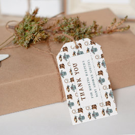 Danke Cowboy Pattern Baby Dusche Geschenkanhänger