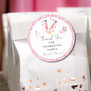 Danke Cowboy-Stiefel und prickelnde Hochzeitsbraus Runder Aufkleber