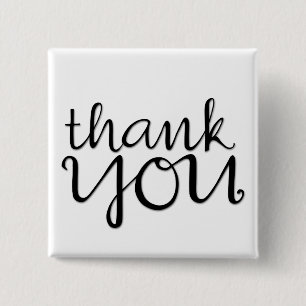 Danke Cursive Black Magnet Button