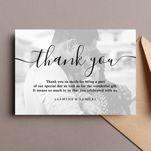 Danke, Custom Wedding Foto Dankeskarte (Wedding Thank You Card)