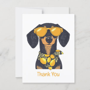 Danke Dachshund-Hund Sonnenbrille Zitronen Postkarte