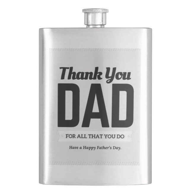 Danke, Dad Nachricht Flachmann (Vorderseite)