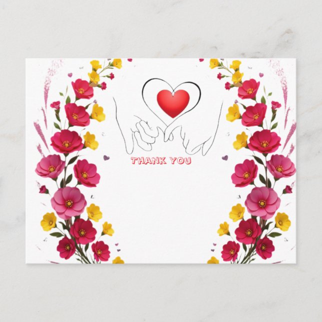 Danke Dank Mit Dank Vielen Dank Postkarte (Vorderseite)