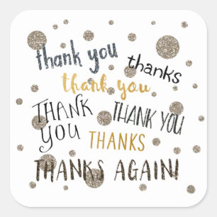 DANKE, DANKE Party Favor Glitter Glam Aufkleber