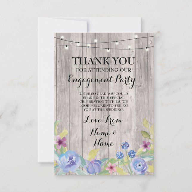 Danke, das Blumen Verlobungs-Hochzeits-Holz zu Dankeskarte (Vorderseite)