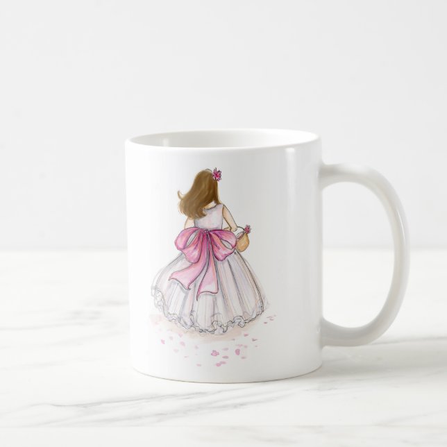 Danke das brünette Blumen-Mädchen Tasse (Rechts)