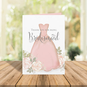 Danke, dass du Bridesmaid Blush Watercolor warst Karte