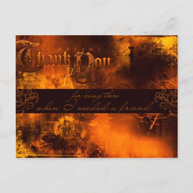 Danke - dass du da warst, als ich einen Freund bra Postkarte (Vorderseite)