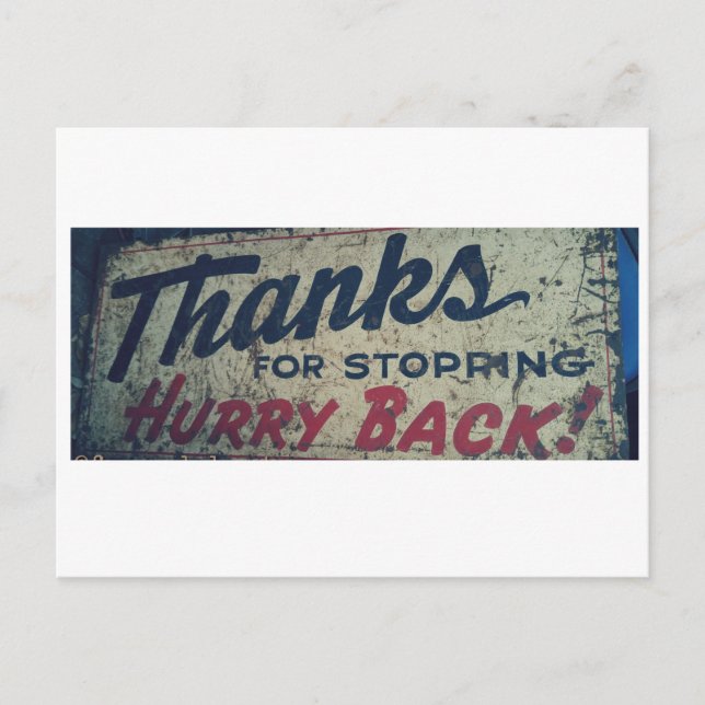 Danke, dass du dich beeilt hast! Postkarte (Vorderseite)