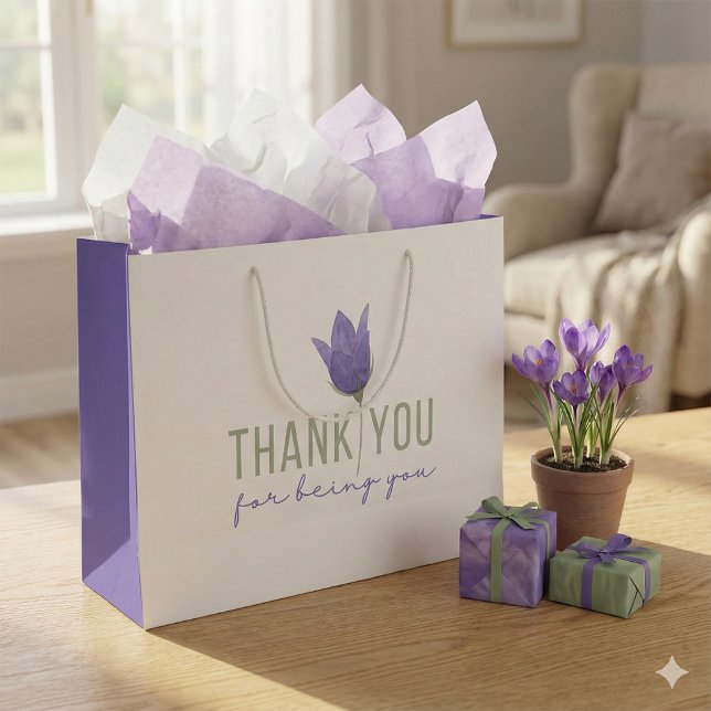 Danke, dass du die Geschenktasche warst Große Geschenktüte (Show your gratitude with this, "Thank you for being you" gift bag! Matching tissue paper available.)