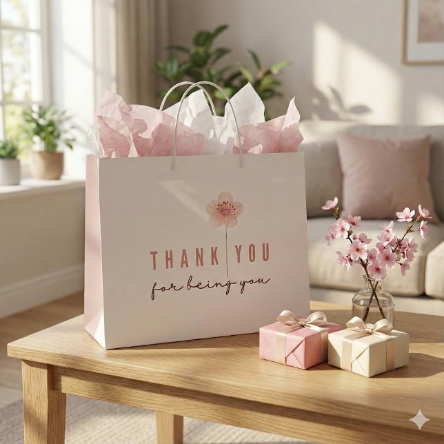 Danke, dass du die Geschenktasche warst Große Geschenktüte (Show your gratitude with this, "Thank you for being you" gift bag! Matching tissue paper available!)