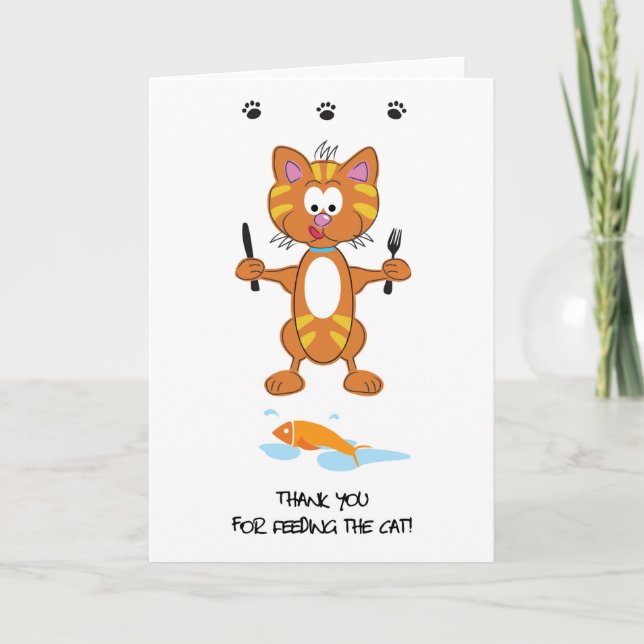 Danke, dass du die Katze-Grüße-Karte gefüttert has Dankeskarte (Vorderseite)