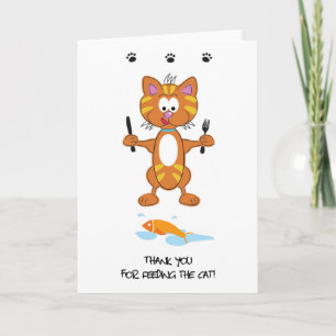 Danke, dass du die Katze-Grüße-Karte gefüttert has Dankeskarte