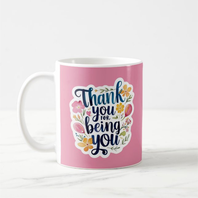 Danke, dass du du bist Foto-Tasse Kaffeetasse (Links)
