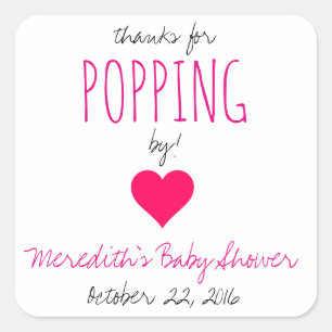 Danke, dass du durchgegangen bist! Babyduschfavori Quadratischer Aufkleber