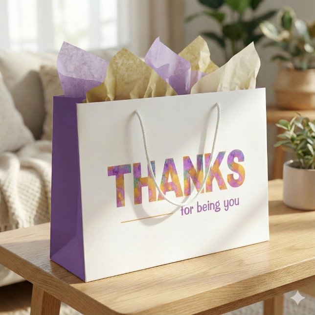 Danke, dass du ein Geschenk gemacht hast Große Geschenktüte (Show your gratitude with this, "Thanks for being you" gift bag! )
