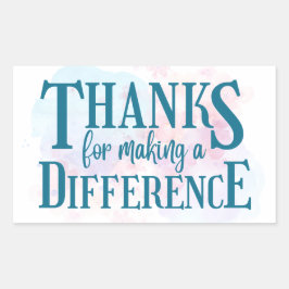 Danke, dass du einen Unterschied gemacht hast Rechteckiger Aufkleber