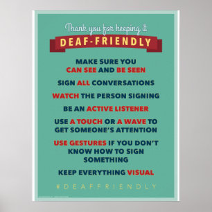 Danke, dass du es behalten hast Deaf Friendly ein Poster