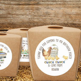 Danke, dass du Geburtstag auf der Hühnerfarm ankom Runder Aufkleber