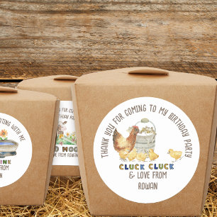 Danke, dass du Geburtstag auf der Hühnerfarm ankom Runder Aufkleber